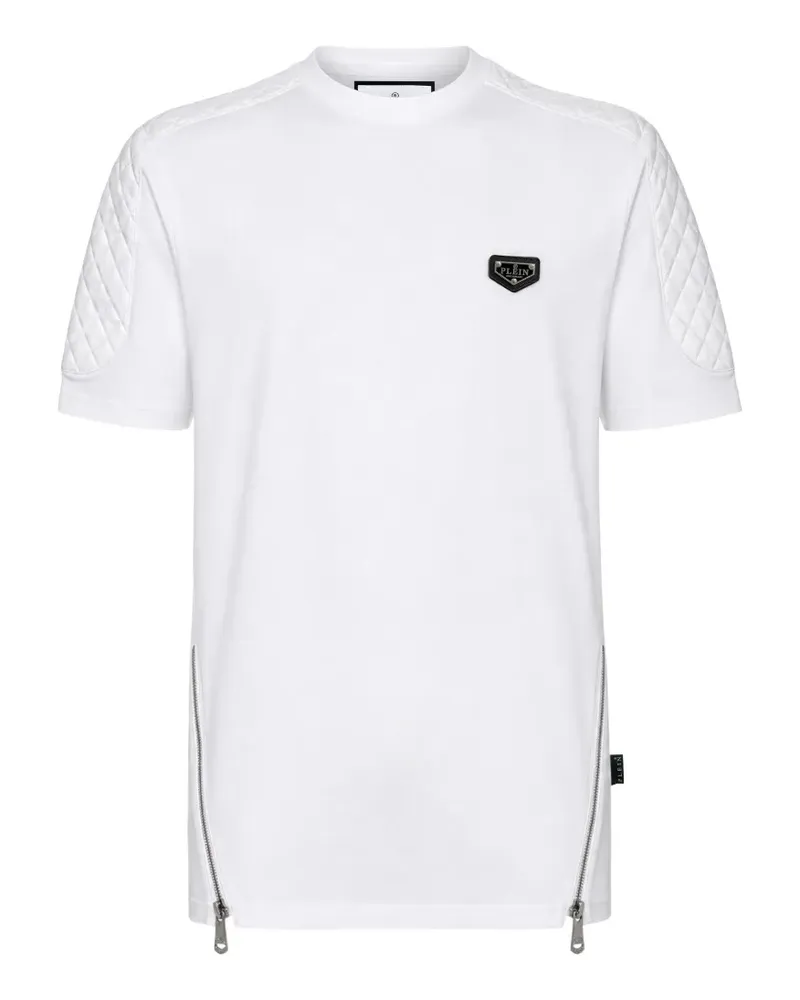 Philipp Plein T-Shirt mit gesteppten Ärmeln - Weiß Weiß