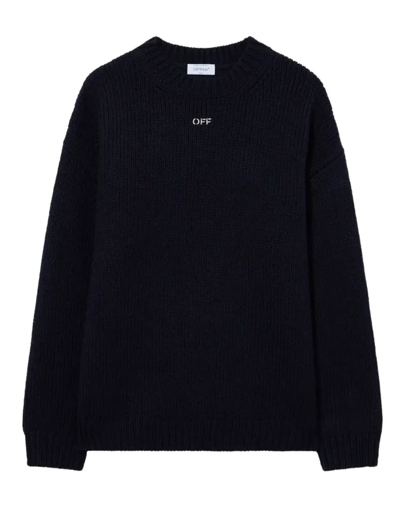 OFF-WHITE Gerippter Pullover mit Pfeil-Stickerei - Blau Blau