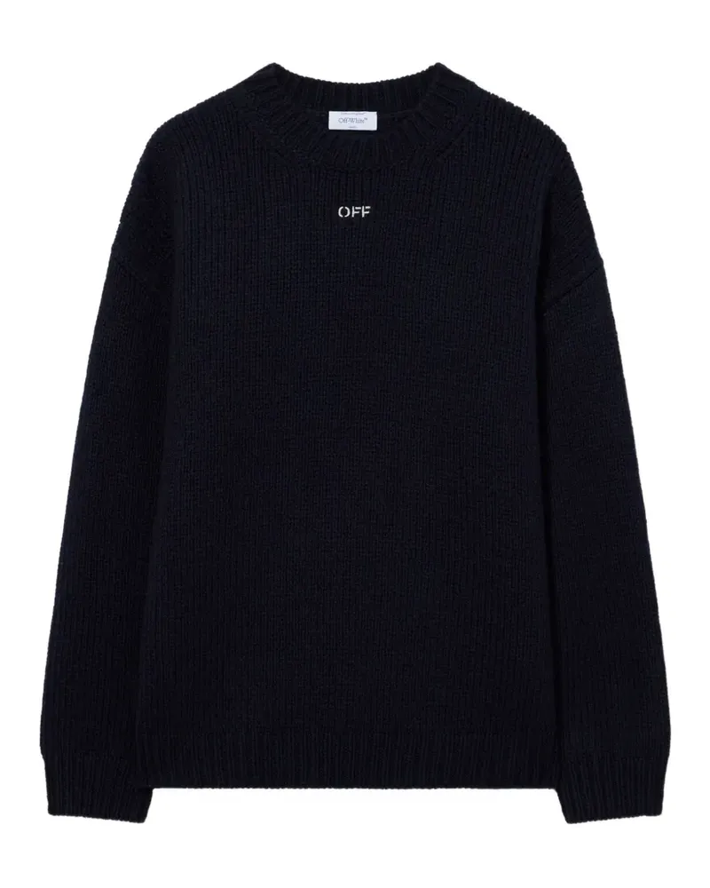 OFF-WHITE Gerippter Pullover mit Pfeil-Stickerei - Blau Blau
