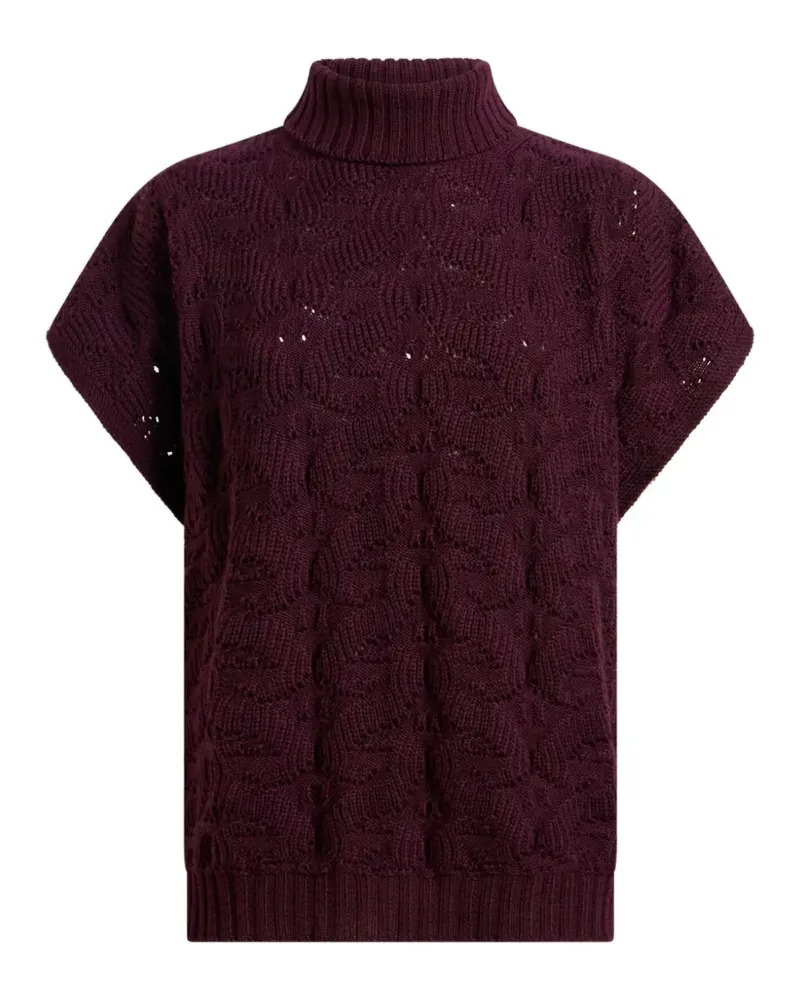 Etro wool-blend turtleneck sweater with Paisley detailing - Violett Violett
