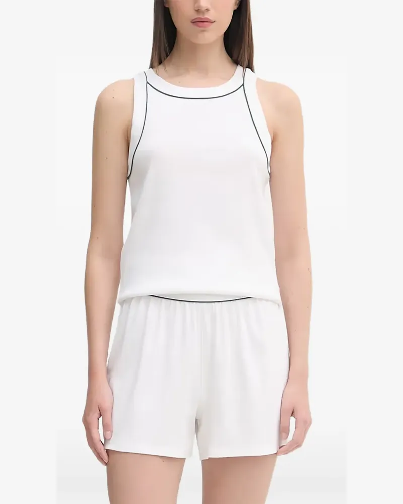 Lacoste Gerippter Pyjama - Weiß Weiß