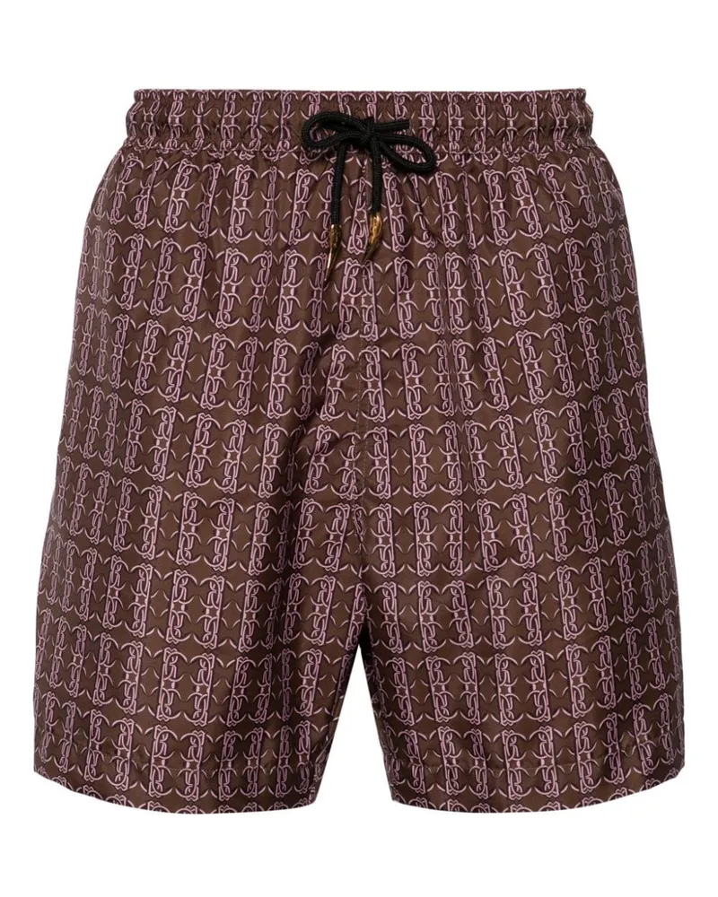 Roberto Cavalli Badeshorts mit Tiger Tooth-Detail - Braun Braun
