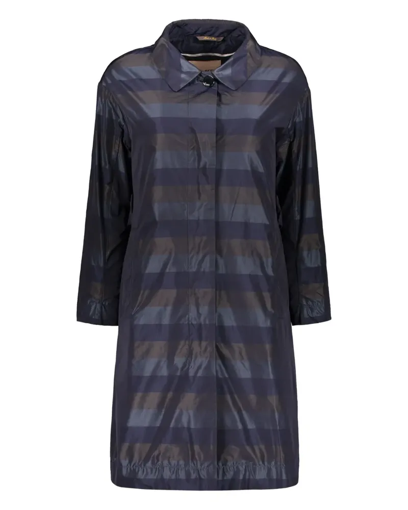 MOORER Gestreifter Trenchcoat - Blau Blau