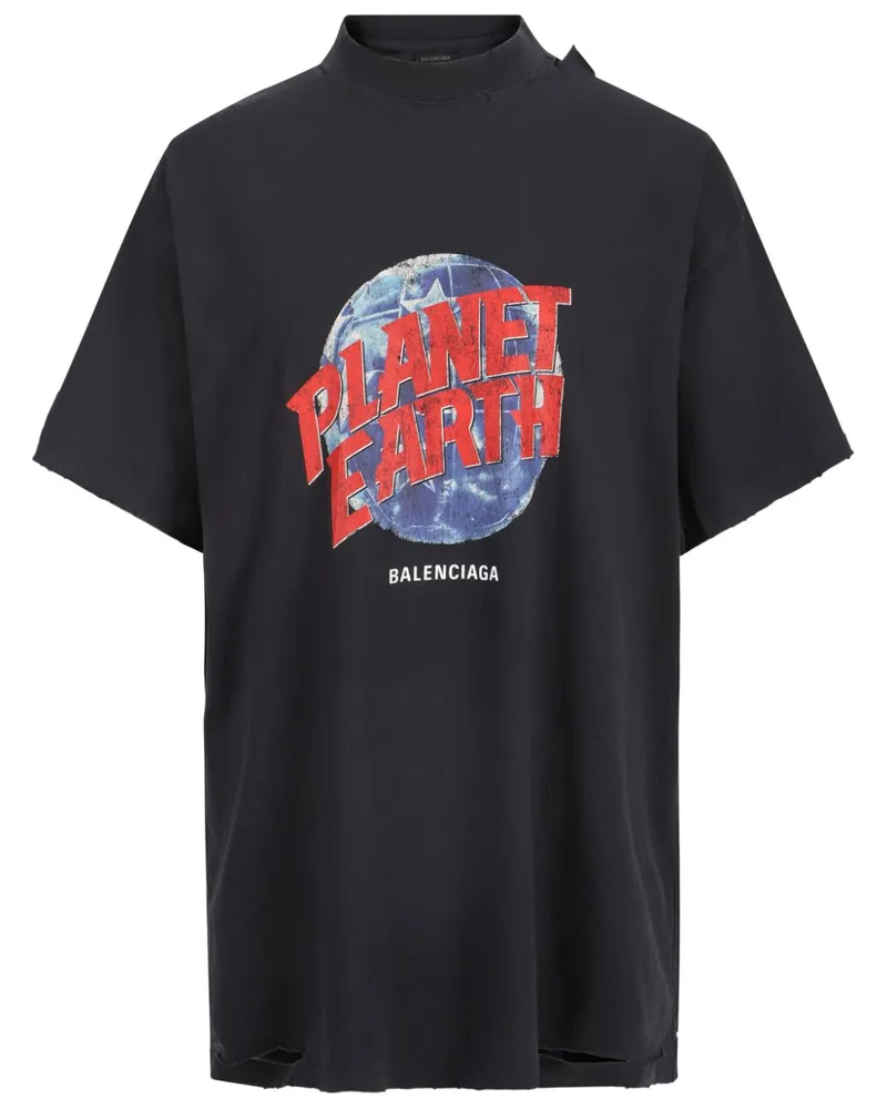 Balenciaga T-Shirt mit grafischem Print - Schwarz Schwarz