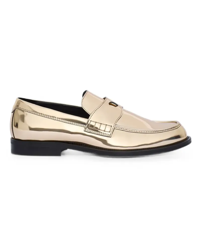 GCDS Wirdo mirrored-effect loafers - Gold Gold