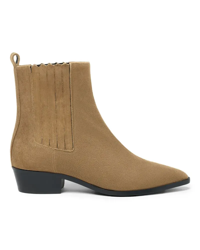 Scarosso Olivia Chelsea-Boots aus Wildleder mit Falten - Braun Braun