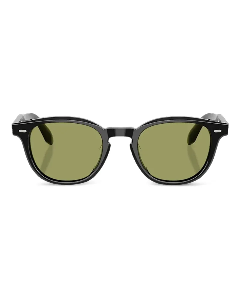 Oliver Peoples N.09 Sun Sonnenbrille mit rundem Gestell - Schwarz Schwarz