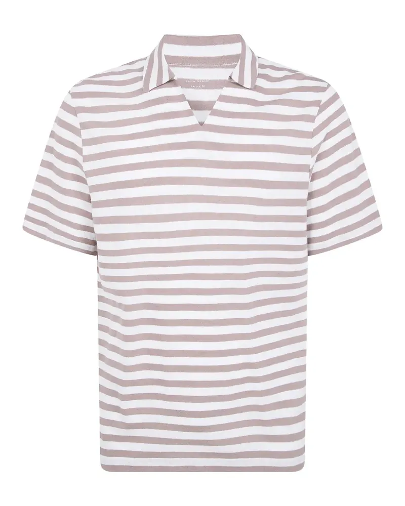 Majestic striped V-neck T-shirt - Weiß Weiß