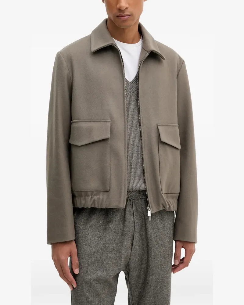 BARENA flap-pocket zip-up jacket - Grau Grau