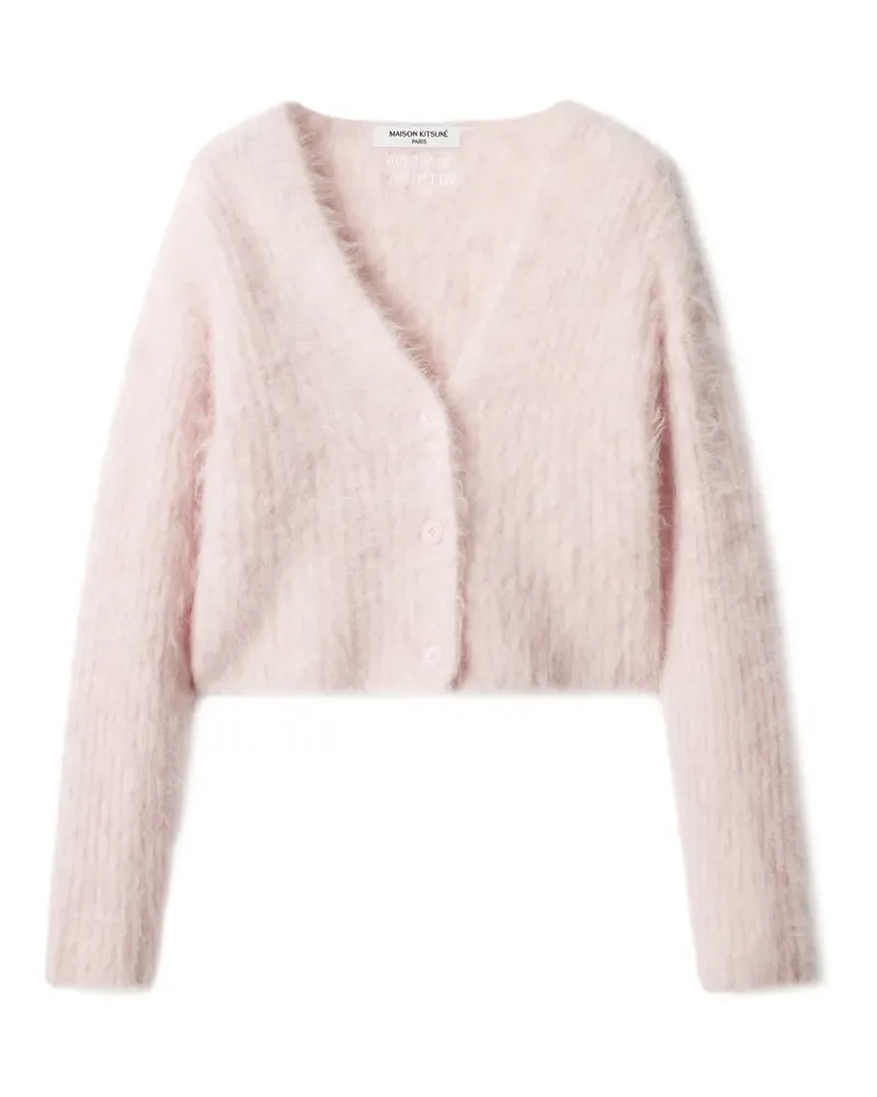 Kitsuné Cropped-Cardigan - Rosa Rosa