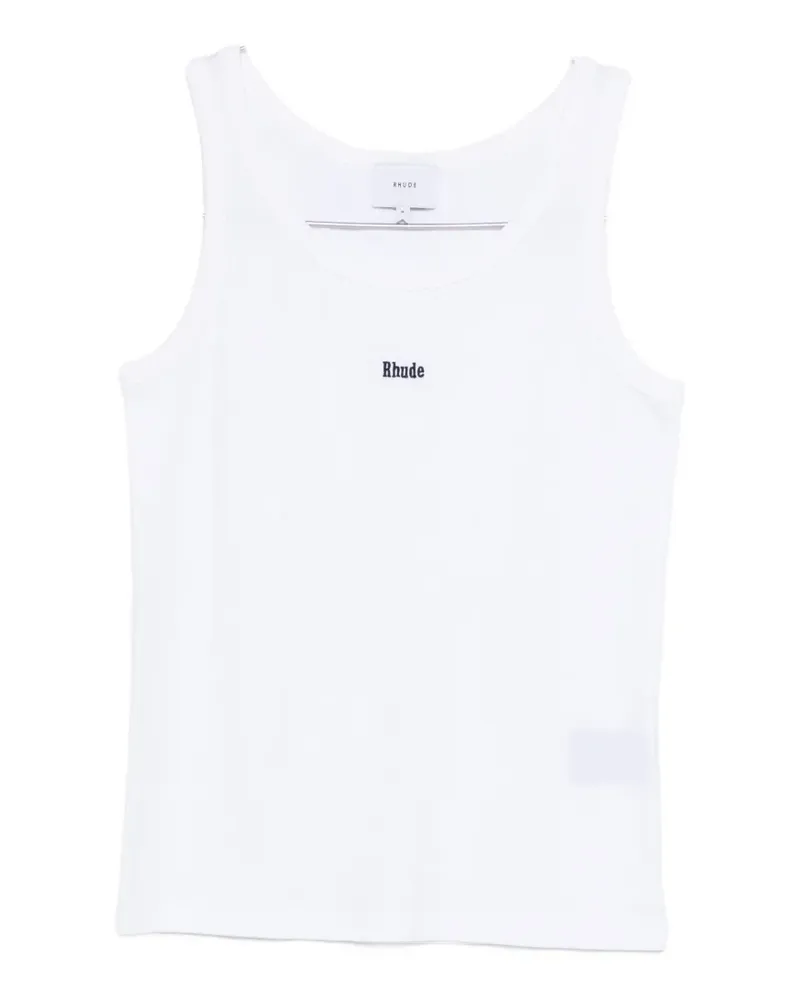 RHUDE logo-embroidered tank top - Weiß Weiß