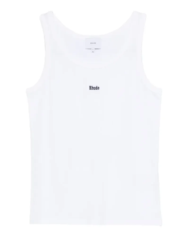 RHUDE logo-embroidered tank top - Weiß Weiß