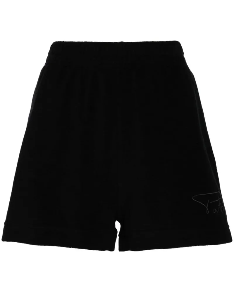 Patou Frottee-Shorts mit Logo-Stickerei - Schwarz Schwarz