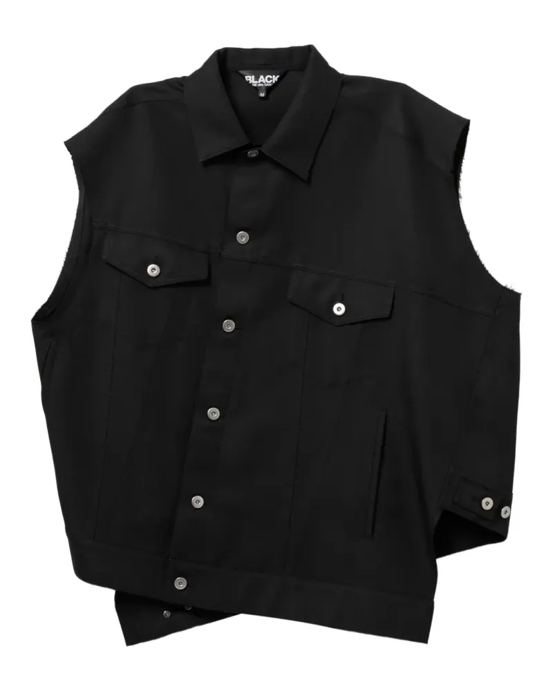 Comme des Garçons Asymmetrische Weste - Schwarz Schwarz