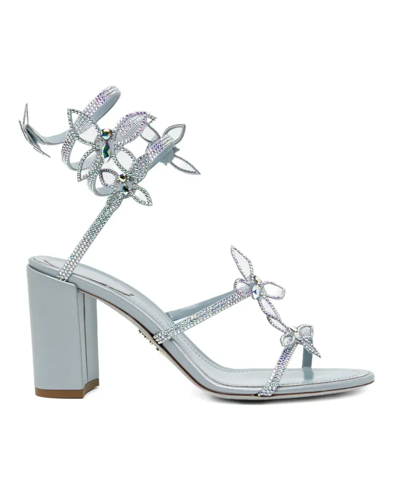 René Caovilla 80mm crystal-embellished floral sandals - Grau Grau