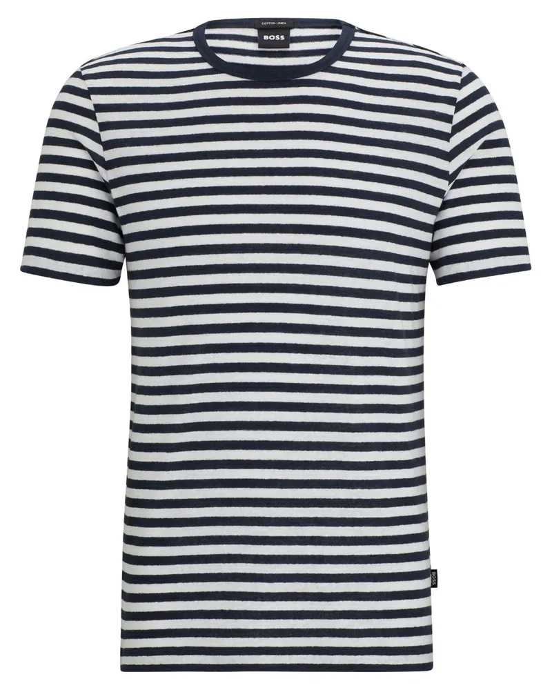 HUGO BOSS Gestreiftes T-Shirt - Blau Blau