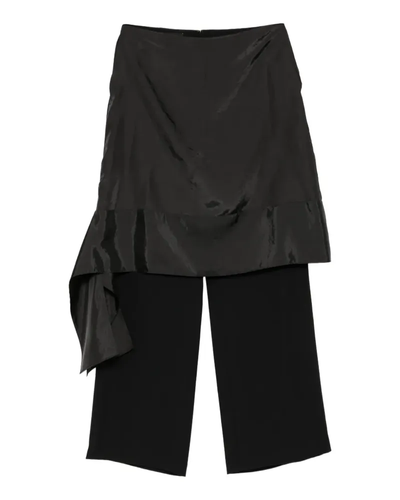 pushBUTTON Drapierte Hose im Layering-Look - Schwarz Schwarz