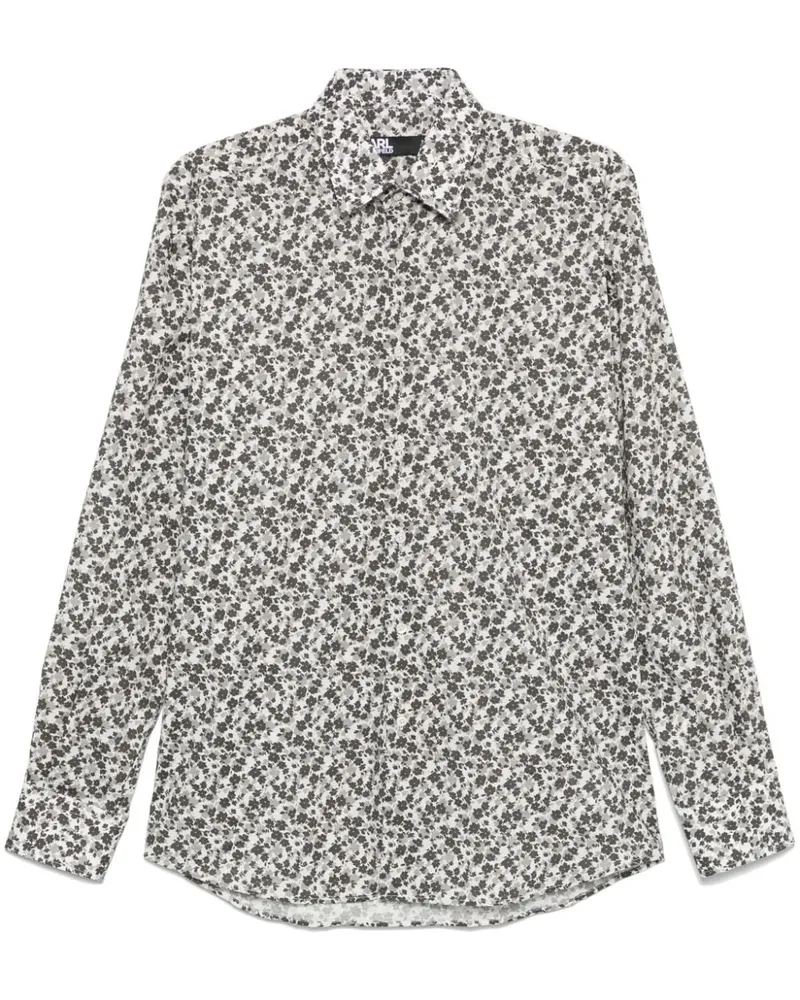 Karl Lagerfeld Hemd mit Blumen-Print - Grau Grau