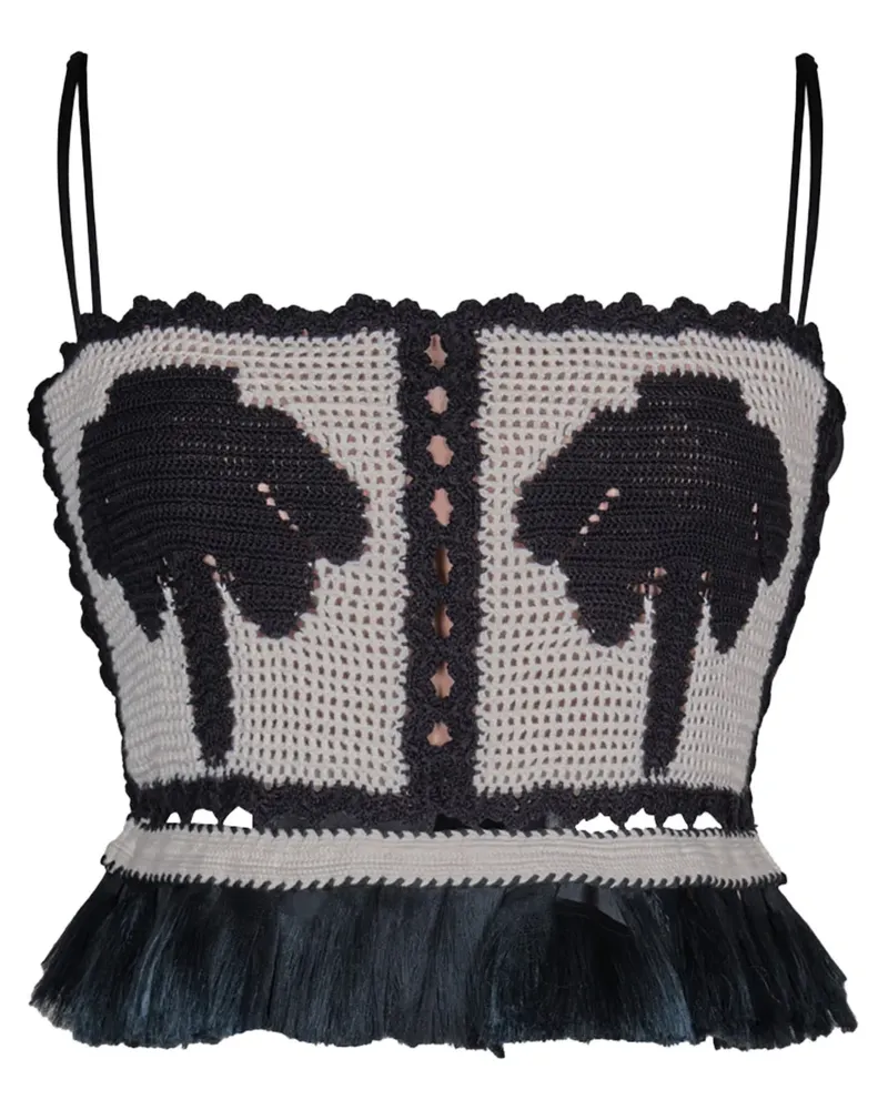 Johanna Ortiz Saguaro Cropped-Top - Schwarz Schwarz