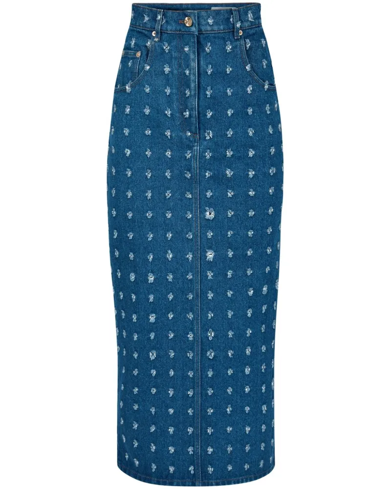 Nina Ricci Jeansrock im Distressed-Look - Blau Blau