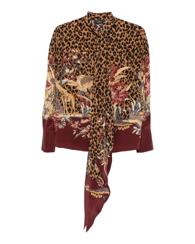Etro Hemd mit Leopardenprint - Braun Braun