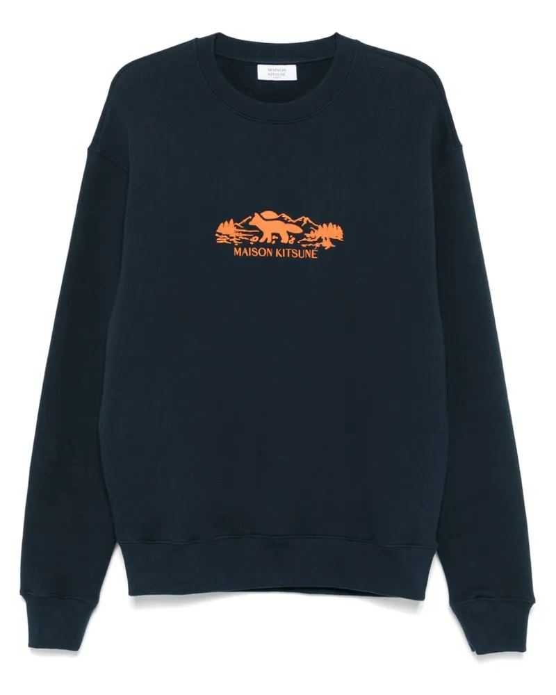 Kitsuné Outdoor Profile Fox Sweatshirt - Blau Blau