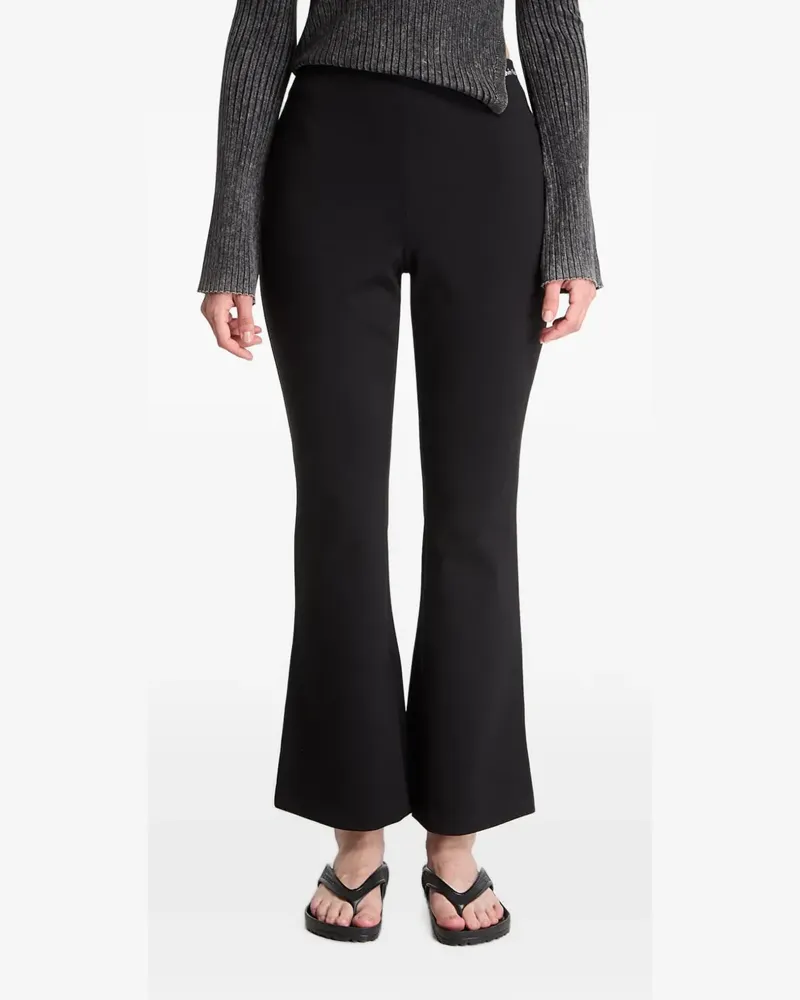 Calvin Klein logo-print flared tailored trousers - Schwarz Schwarz