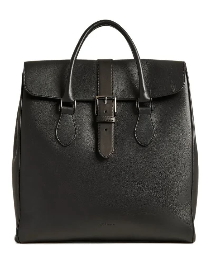 Kiton Tote Bag mit Schnalle - Schwarz Schwarz
