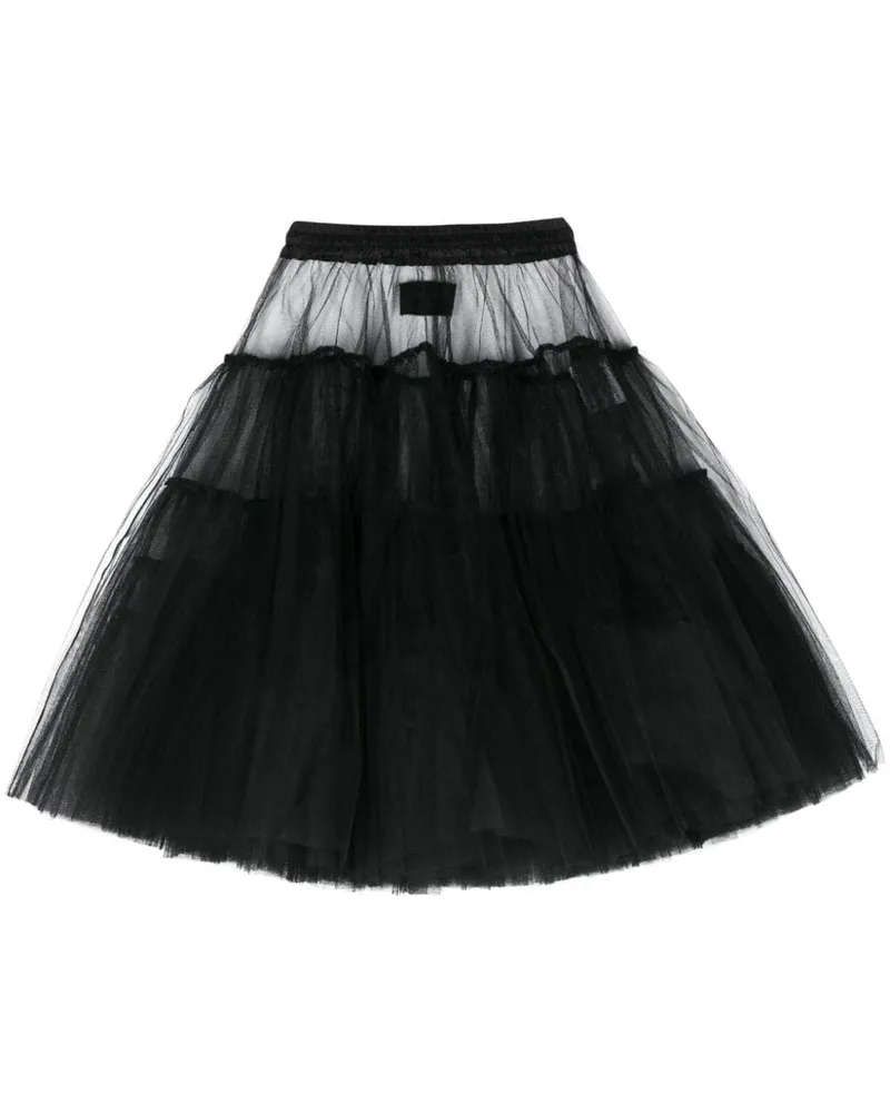 Studiorundholz Midirock aus Tüll - Schwarz Schwarz