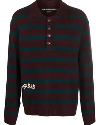 Andersson Bell Gestreiftes Poloshirt mit Logo-Stickerei Rot