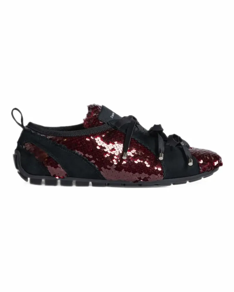 Simone Rocha Ballerina sequin-embellished grip-sole trainers - Rot Rot