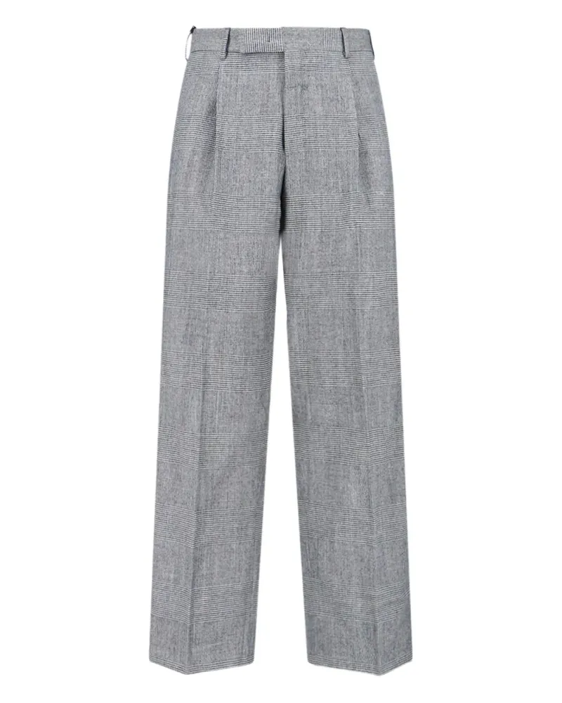 PT TORINO pleated checked pants - Grau Grau
