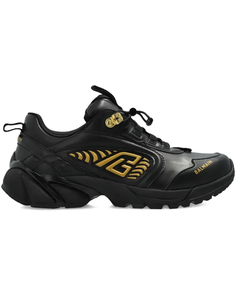 Balmain Cosmic Dust Sneakers mit Logo - Schwarz Schwarz