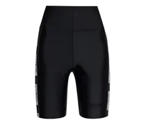 logo-tape cycling shorts - Schwarz