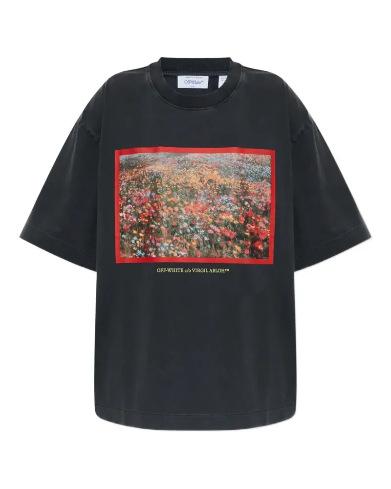 OFF-WHITE Weites T-Shirt mit Print - Schwarz Schwarz