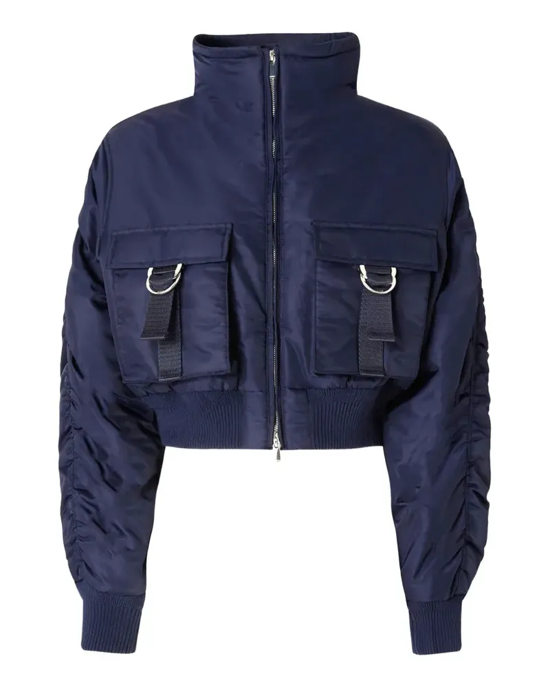 Pinko short technical satin bomber jacket - Blau Blau