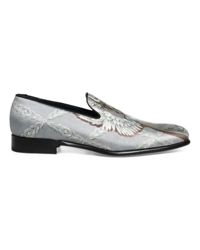 Dolce & Gabbana Baroque Angel velvet loafers - Grau Grau