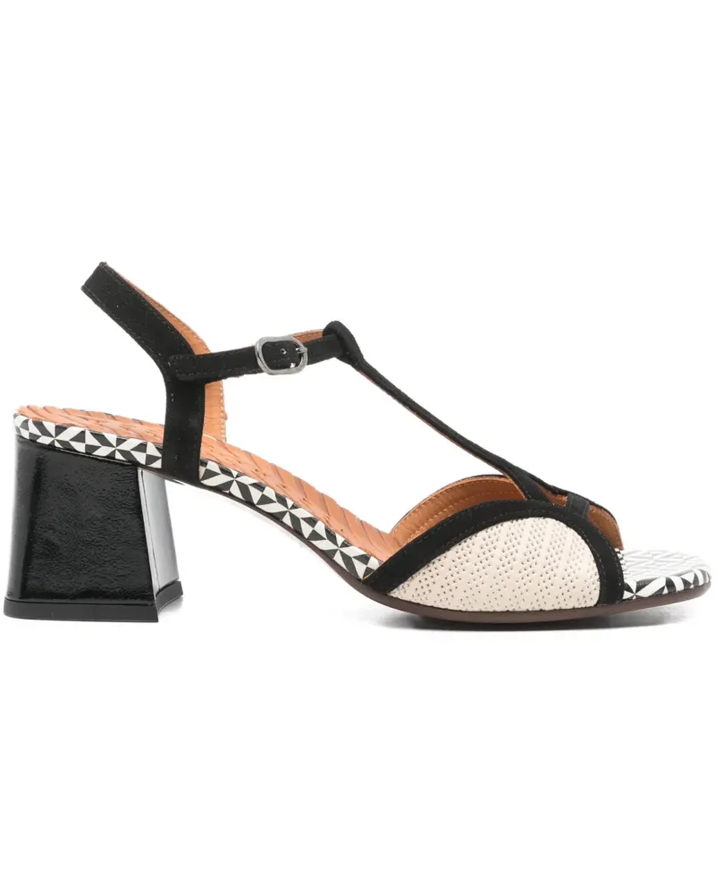 Chie Mihara Lipika T-strap patterned sandals - Schwarz Schwarz