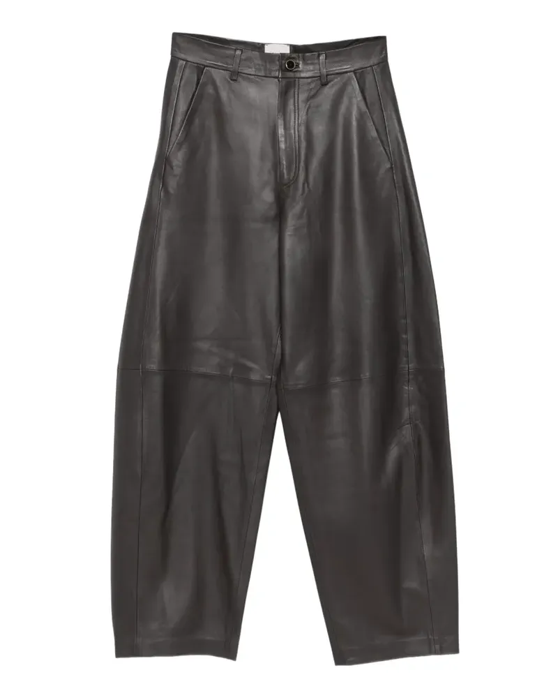 ALYSI Lederhose mit weitem Bein - Braun Braun
