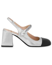 Moschino Pumps mit Kettendetail 65mm Silber