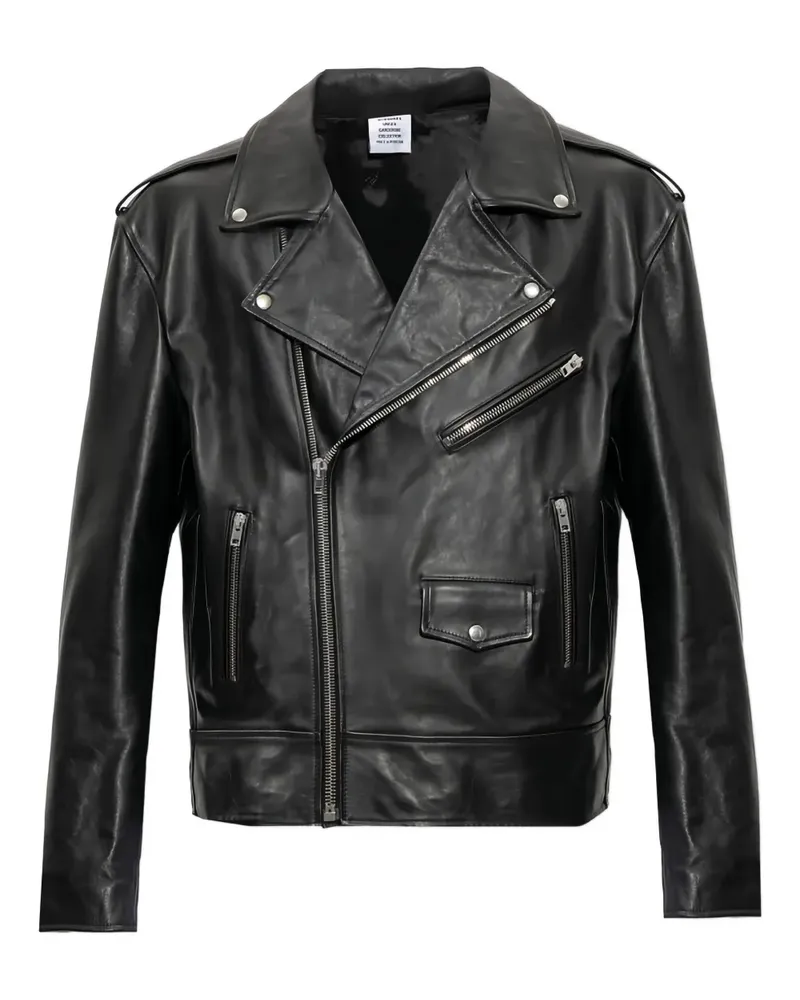 VETEMENTS Lederjacke mit Reißverschluss - Schwarz Schwarz
