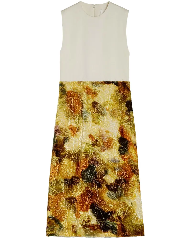Jil Sander Midikleid aus Jacquard - Weiß Weiß