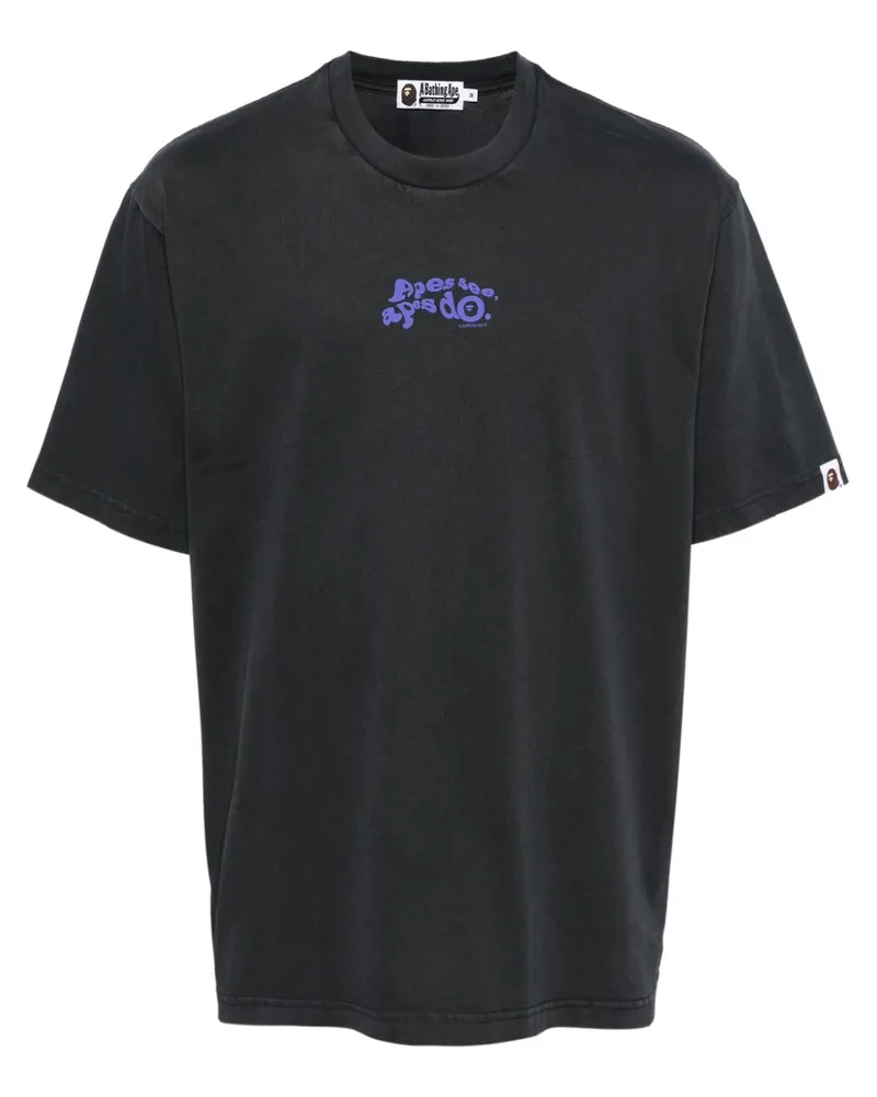 BAPE T-Shirt mit Logo-Print - Grau Grau