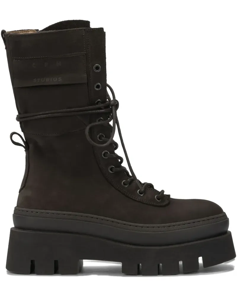 Copenhagen Schnürstiefel mit Plateau - Braun Braun