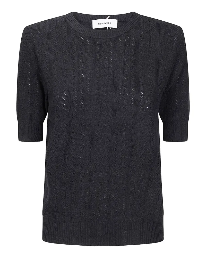 Lisa Yang openwork crew-neck T-shirt - Schwarz Schwarz