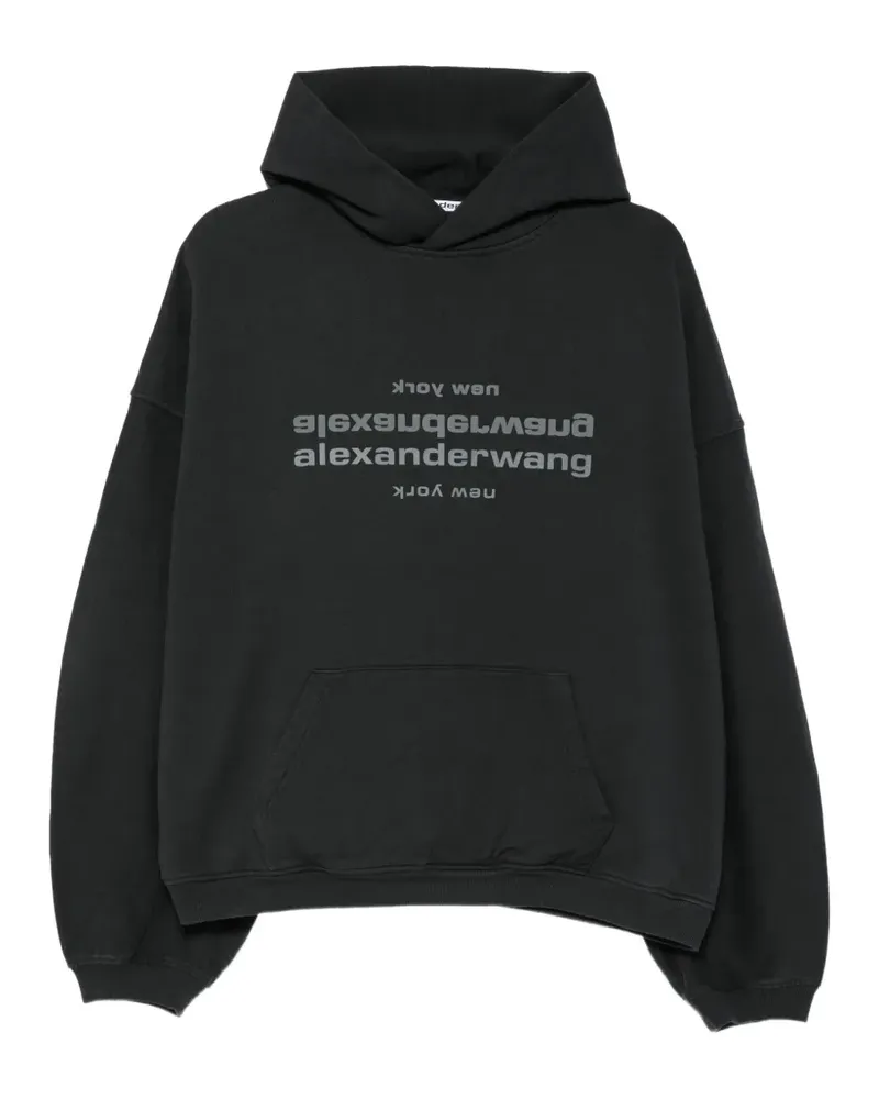 Alexander Wang logo-print cotton hoodie - Schwarz Schwarz