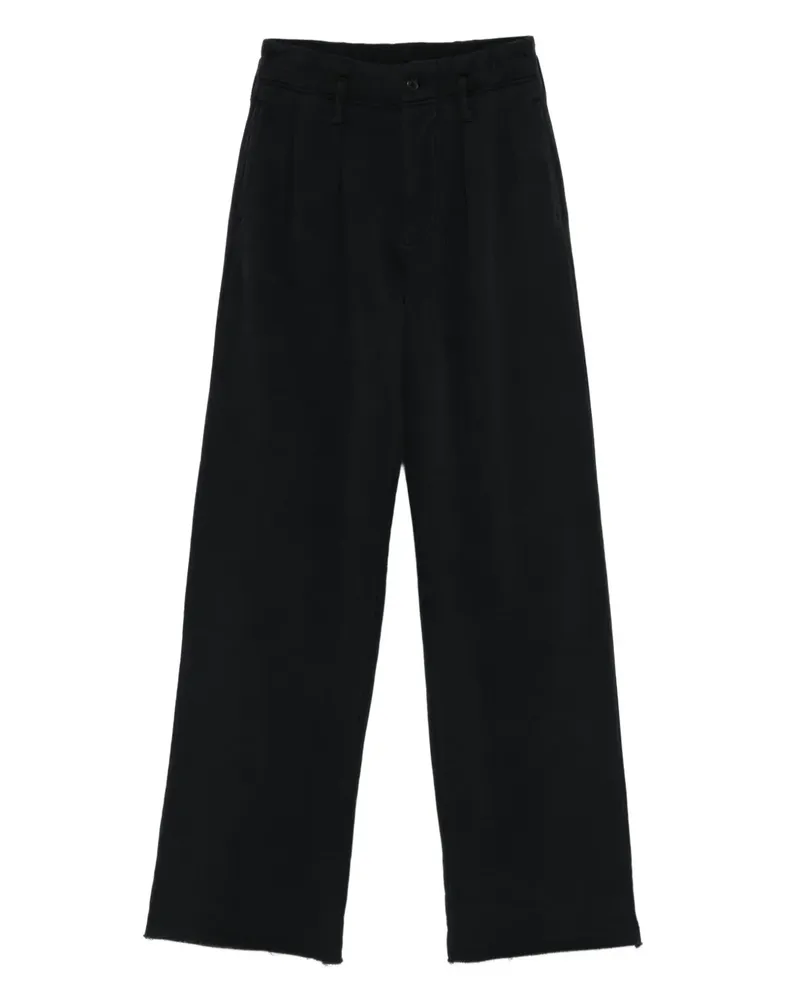 R13 pleated frayed trousers - Schwarz Schwarz