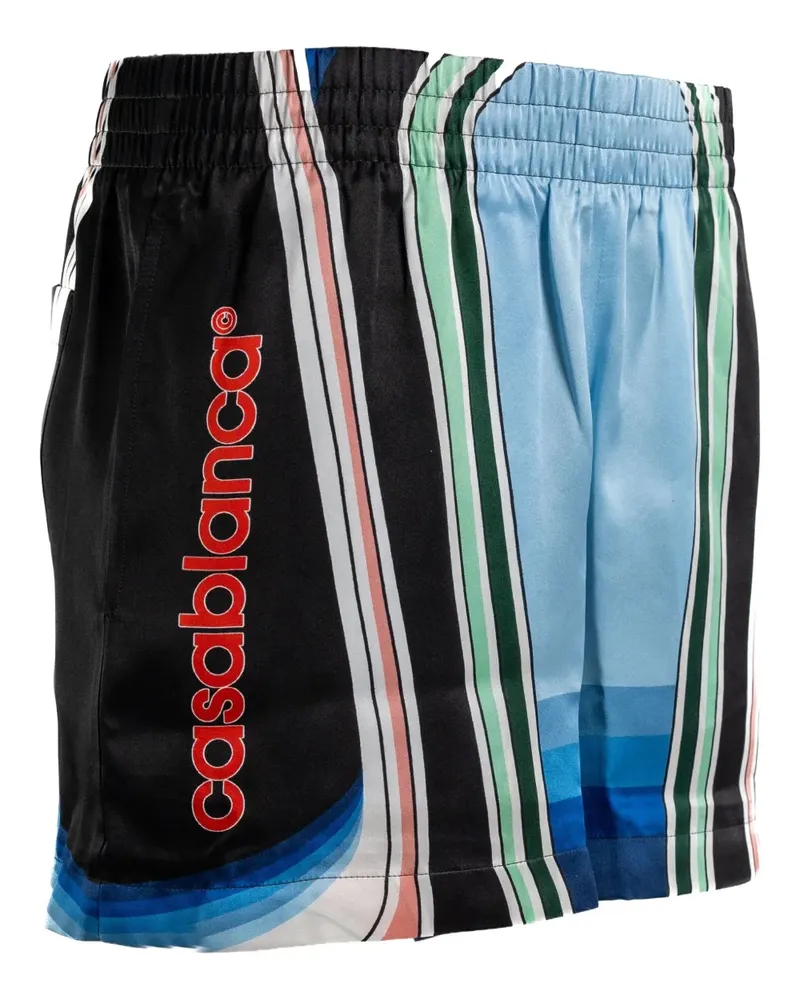 Casablanca Paris Seidenshorts mit grafischem Muster - Schwarz Schwarz