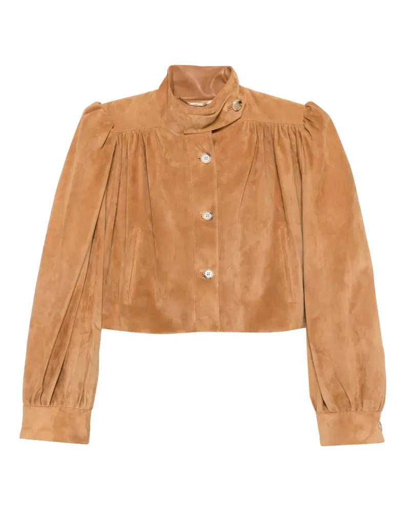 Chloé Geraffte Jacke mit Puffärmeln - Nude Nude