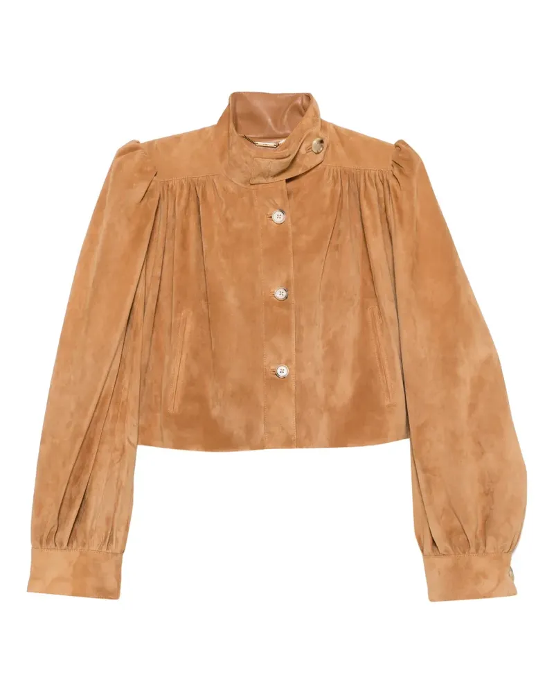 Chloé Geraffte Jacke mit Puffärmeln - Nude Nude